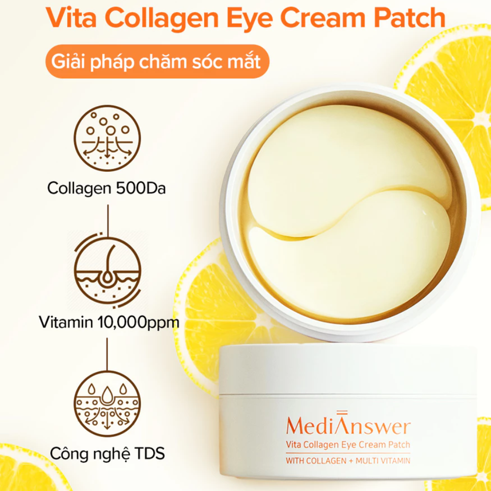  Mặt Nạ Mắt Medianswer Vita Collagen Eye Cream Patch 60 Miếng 
