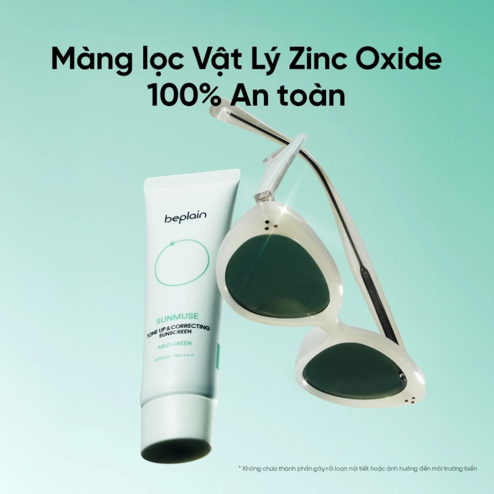  Kem Chống Nắng Beplain Sunmuse Tone Up & Correcting Sunscreen Mild Green SPF 50+ PA++++ 10ml 