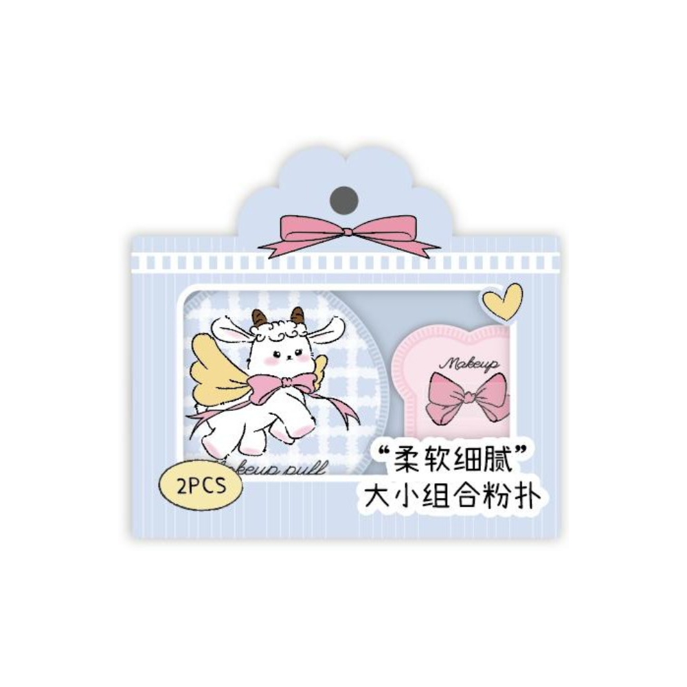  Set 2 Bông Mút Glorie Baa-Baa Sheep Collection – Mixed Sizes Marshmallow Puff Duo 