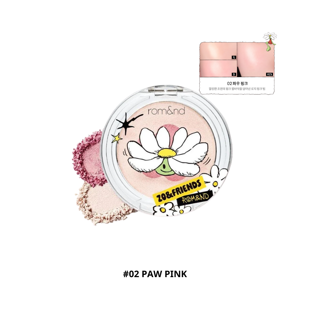  Phấn Bắt Sáng Romand x Zo&Friends Dual Jelly Highlighter #02 Paw Pink 