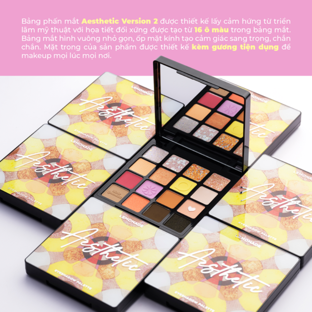  Phấn Mắt 16 Ô Lemonade Aesthetic Eyeshadow Palette 20.8g (Version 2) 