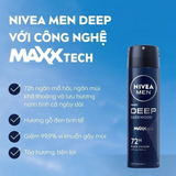  Xịt Khử Mùi Nam 72H Hương Gỗ Đen Nivea Men Deep Darkwood Deodorant Spray 150ml 