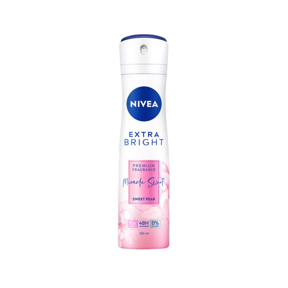  Xịt Khử Mùi 48H Dưỡng Sáng Nivea Extra Bright Premium Miracle Sweet Fragrance Lily Spray 150ml 