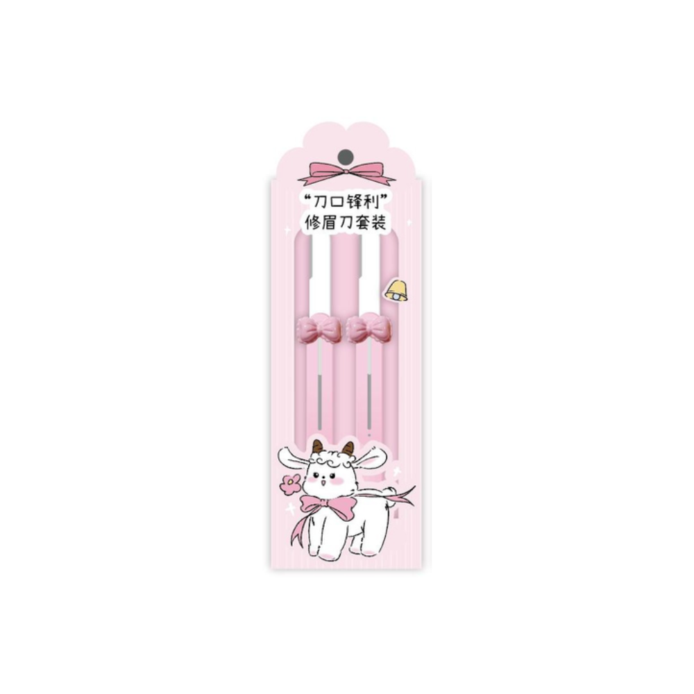  Set 2 Dao Cạo Chân Mày Glorie Baa-Baa Sheep Collection - Retractable Smooth Edge Eyebrow Razors 