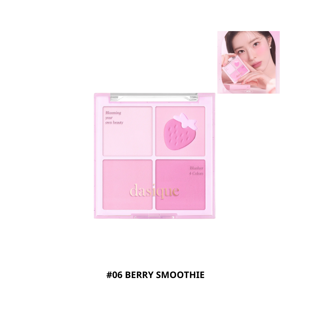  Phấn Má Hồng 4 Ô Dasique Blending Mood Cheek #06 Berry Smoothie 
