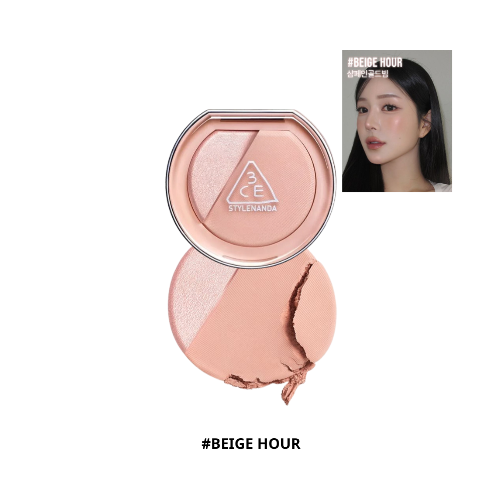  CT - Phấn Má Hồng & Bắt Sáng 2in 3CE Blushlighter #Beige Hour 