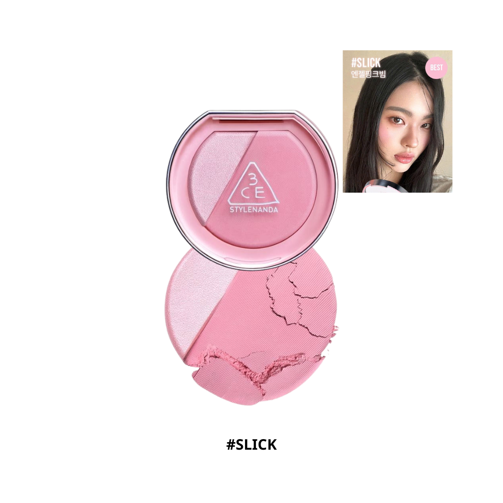  Phấn Má Hồng & Bắt Sáng 2in 3CE Blushlighter #Slick 
