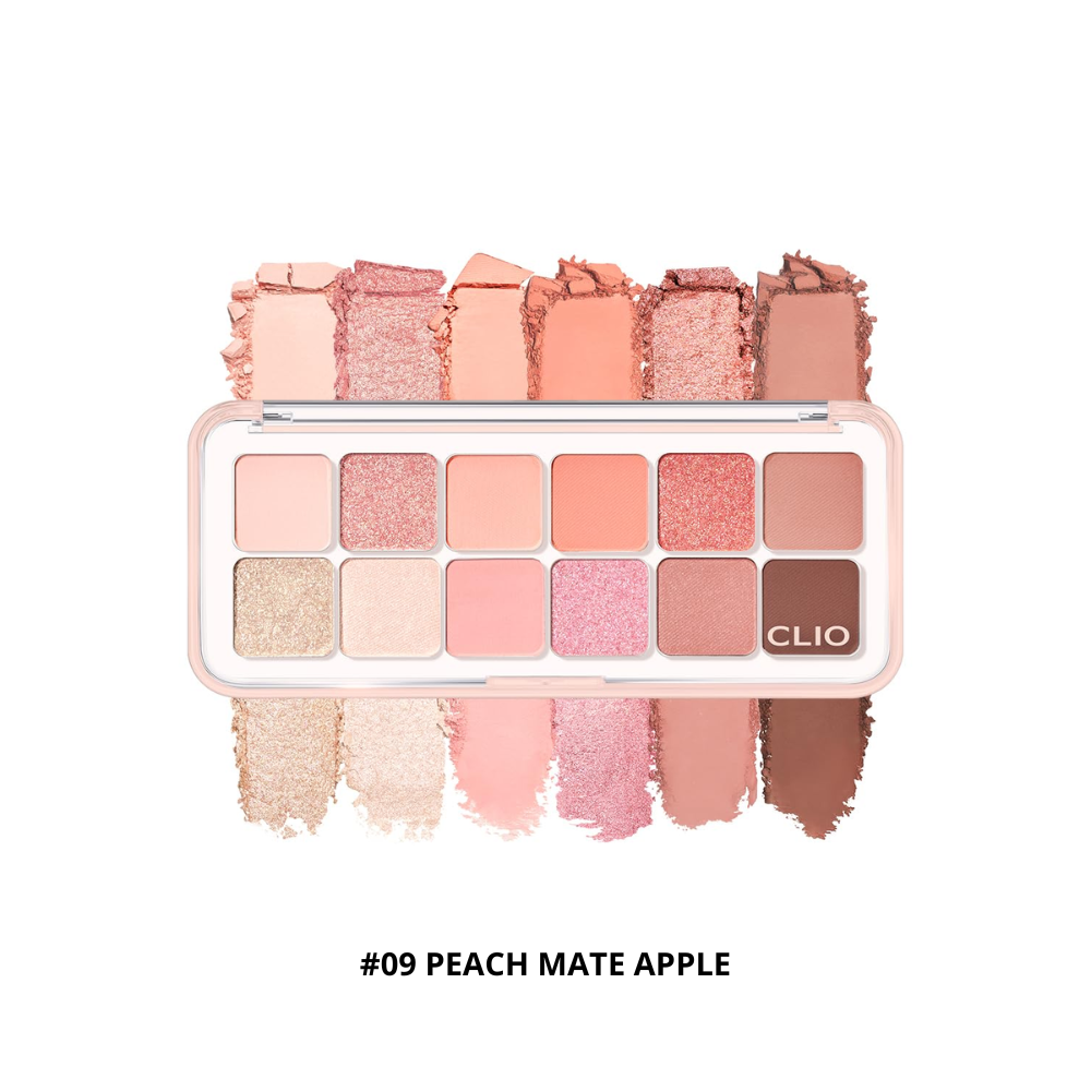  Phấn Mắt 12 Ô Clio Pro Eye Palette Air #09 Peach Mate Apple 