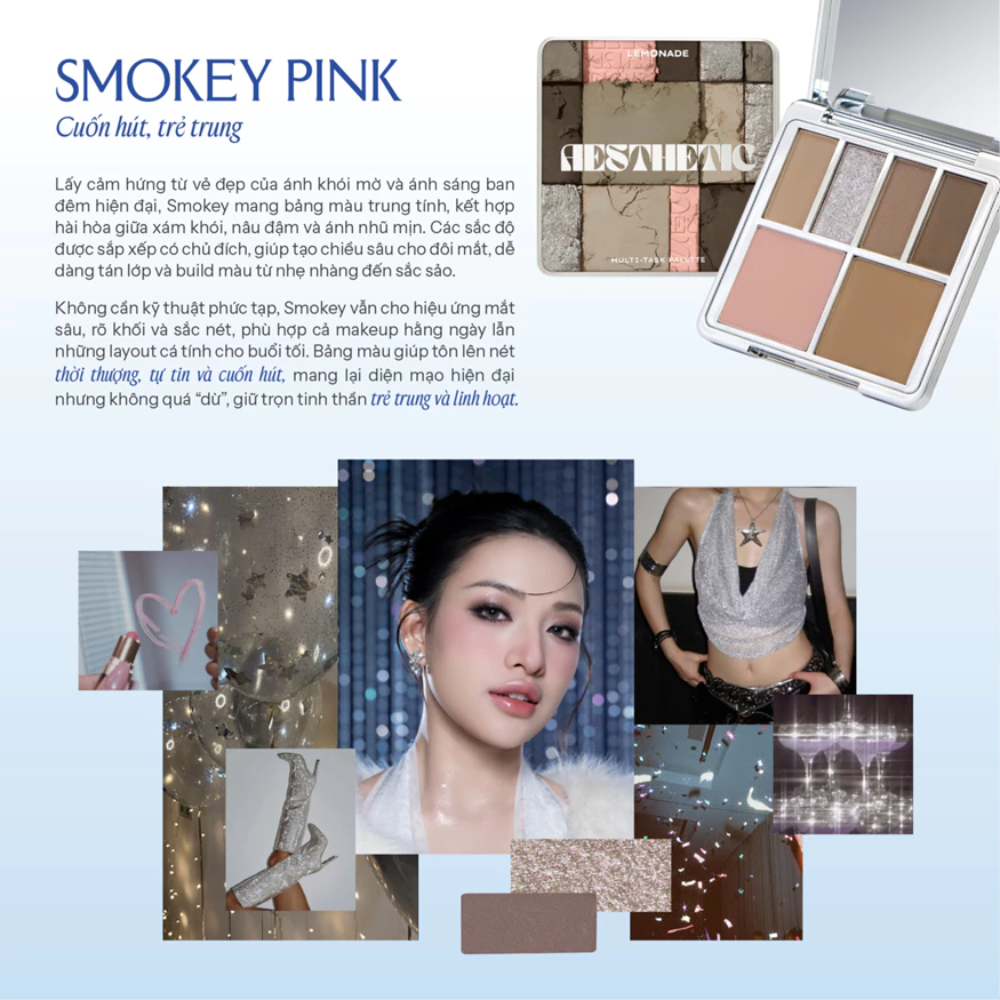  Phấn Mắt Lemonade Aesthetic Multi-task Palette #03 Smokey Pink 