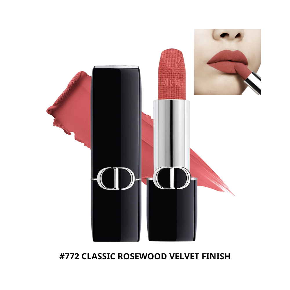  Son Highend Dior Rouge Couture Colour Velvet & Satin Finishes Lipstick #772 Classic Rosewood Velvet Finish 