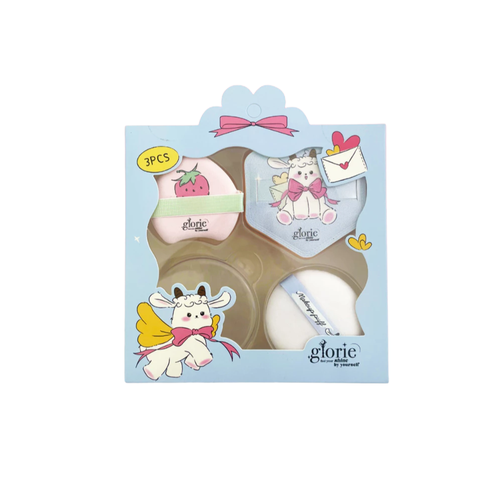  Set 3 Bông Mút Glorie Baa-Baa Sheep Collection – Skin-Fit Powder Puffs With Storage Case 