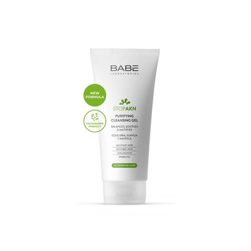  Sữa Rửa Mặt Cho Da Dầu Mụn Babe Stop AKN Purifying Cleansing Gel 200ml 
