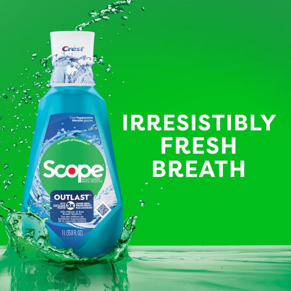  Nước Súc Miệng Crest Scope Outlast Long Lasting Peppermint Mouthwash 1L 