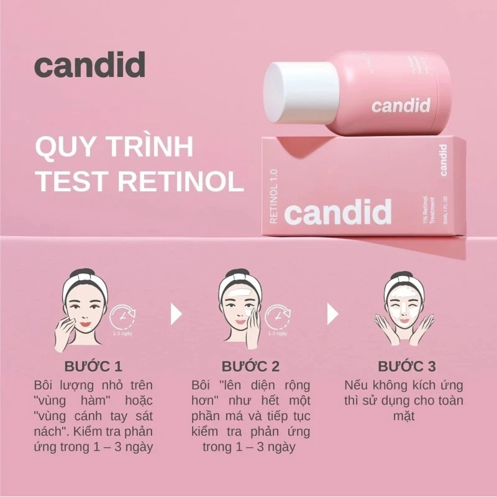  Tinh Chất Giảm Nhăn, Tăng Đàn Hồi Da Candid 0.5% Retinol Treatment 30ml 