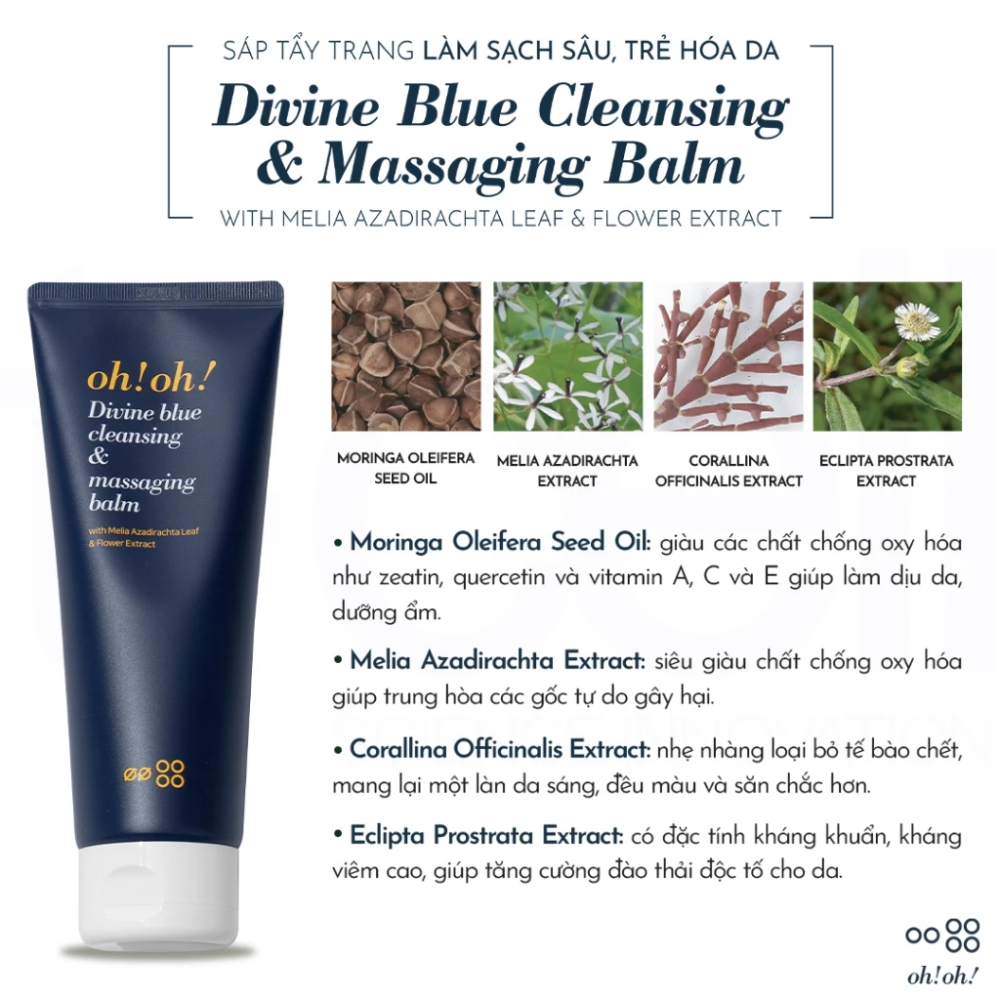  Sáp Tẩy Trang Oh!Oh! Divine Blue Cleansing & Massaging Balm 30ml 