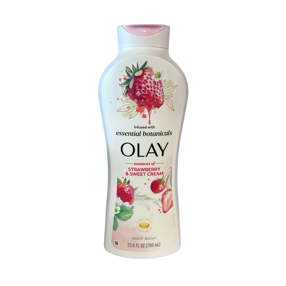  Sữa Tắm Olay Infused With Essential Botanicals Strawberry & Sweet Cream Body Wash 700ml 