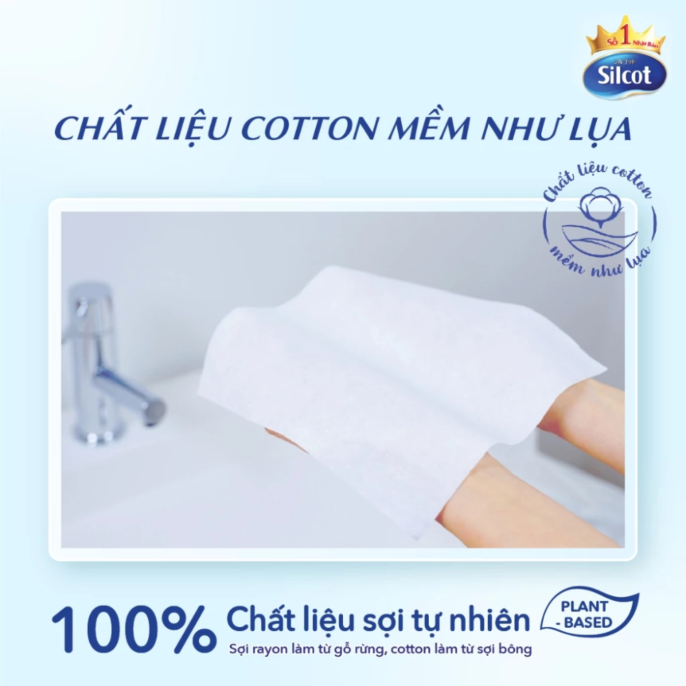  Set 4 Gói Khăn Khô Lau Mặt Dùng Một Lần Silcot 40 Miếng/Gói 