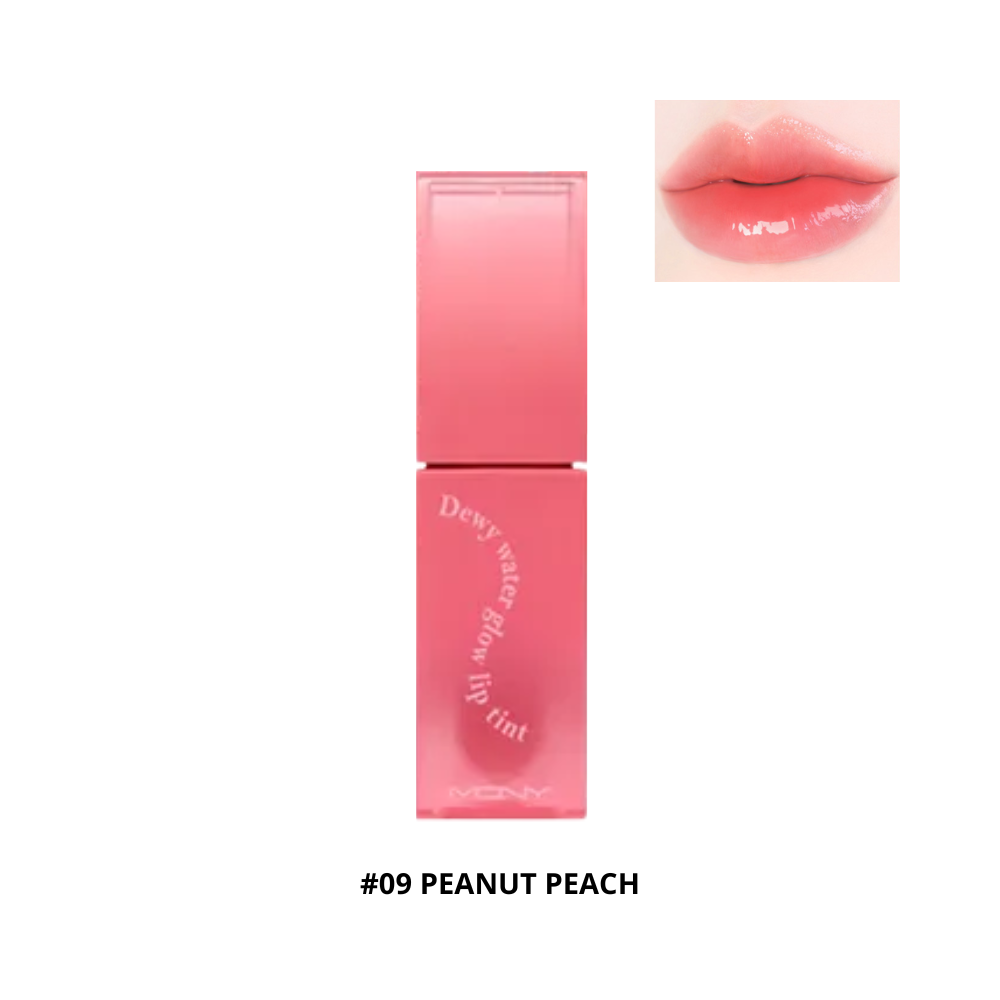  CT - Son Bóng Pha Lê MQNY Dewy Water Glow Lip Tint #09 Peanut Peach 
