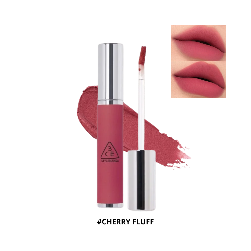  Son Kem Mịn Lì 3CE Hazy Lip Clay #Cherry Fluff 
