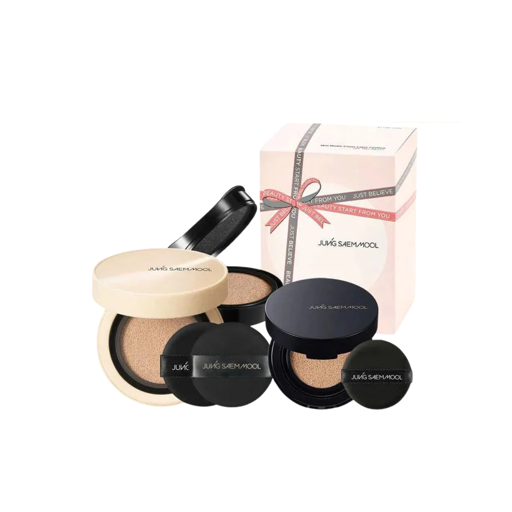  Giftset 3 Phấn Nước Jung Saem Mool Skin Nuder Cover Layer Cushion SPF 50+ PA+++ #21 N-Light (Kèm 1 Lõi Thay Thế + 1 Mini #19 Fair Light) 