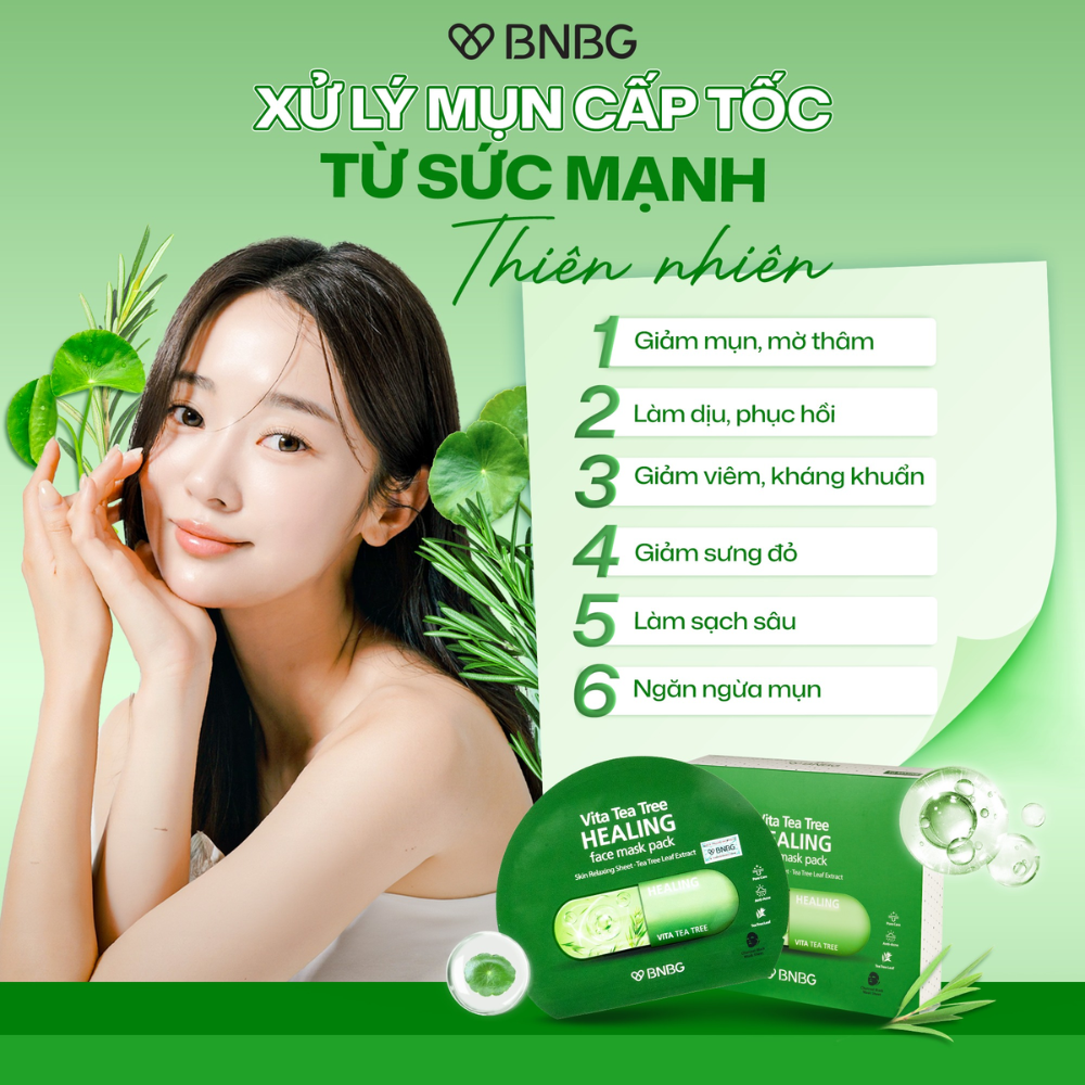  Mặt Nạ Tràm Trà BNBG Vita Tea Tree Healing Face Mask Pack 30ml 