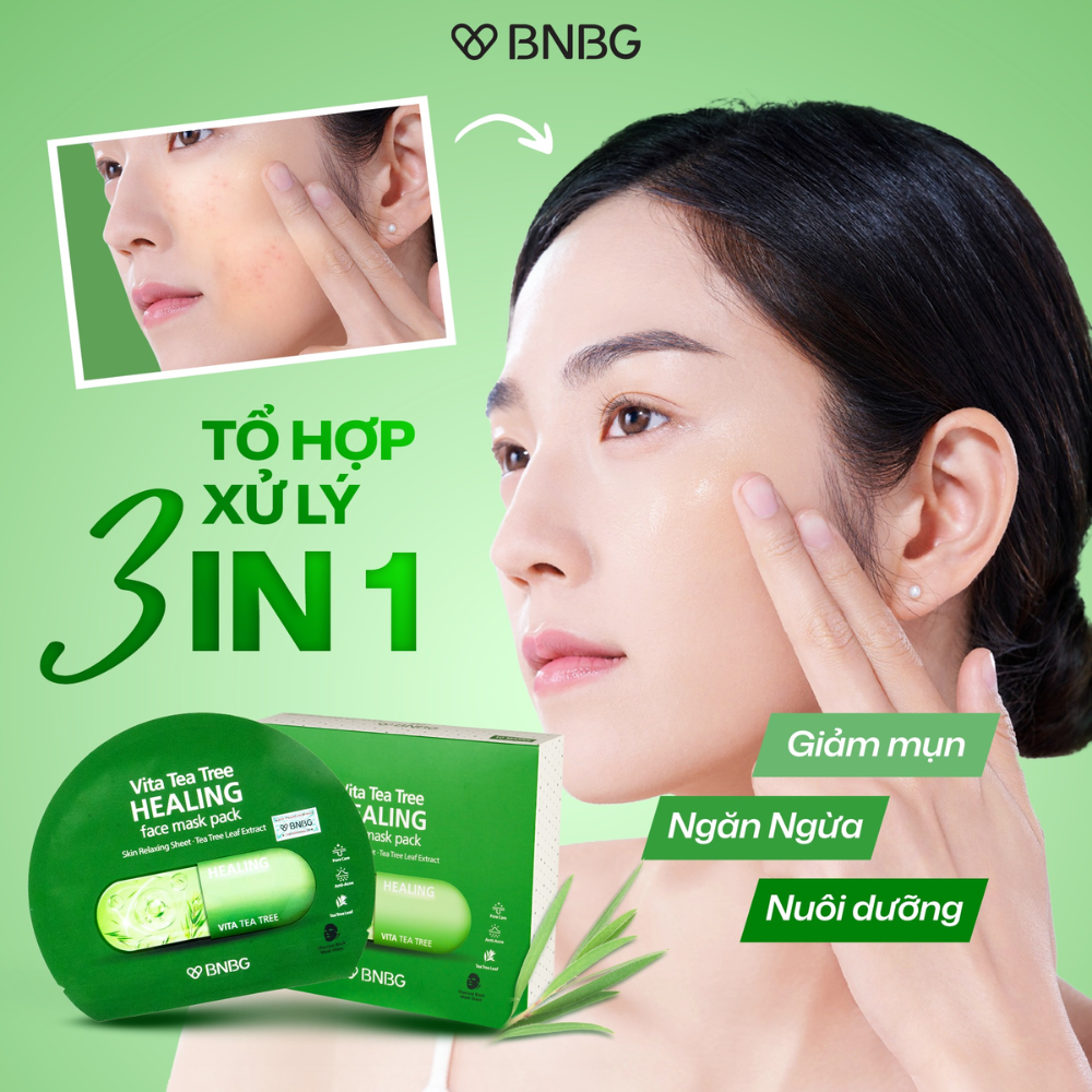  Mặt Nạ Tràm Trà BNBG Vita Tea Tree Healing Face Mask Pack 30ml 