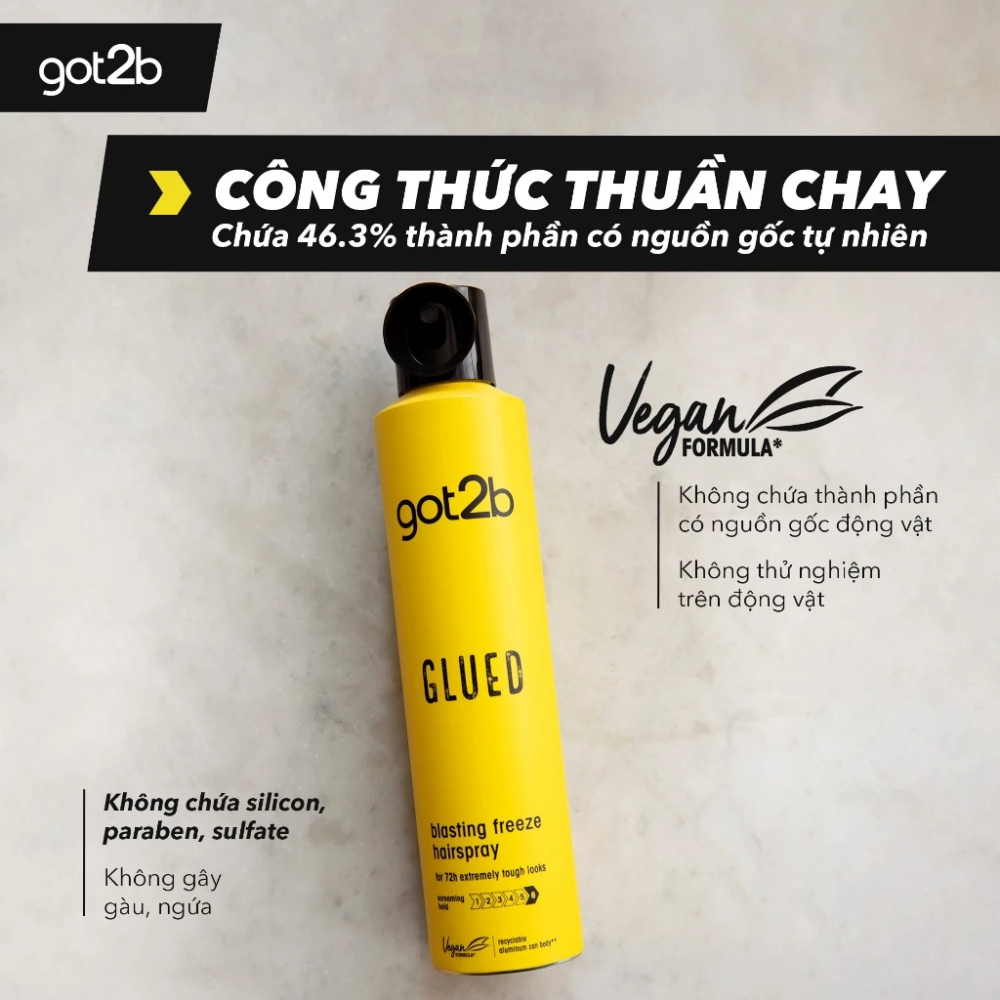  Xịt Giữ Nếp Tóc 72H Got2b Glued Blasting Freeze Hairspray 300ml 