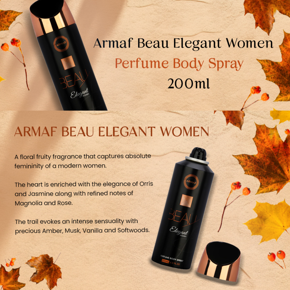  Xịt Thơm Body Nữ Armaf Beau Elegant Women Perfume Body Spray 200ml 