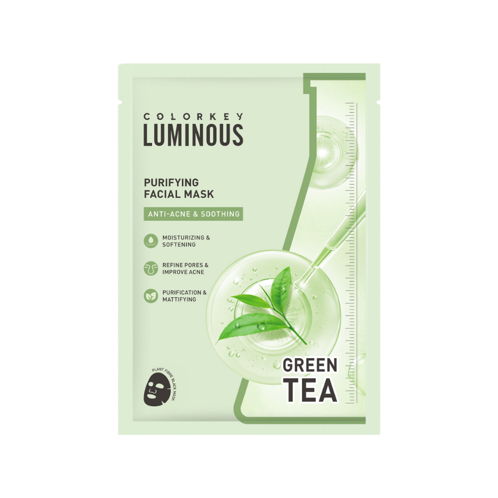  Mặt Nạ Hỗ Trợ Giảm Dầu Mụn Green tea Colorkey Luminous Purifying Facial Mask 25ml 