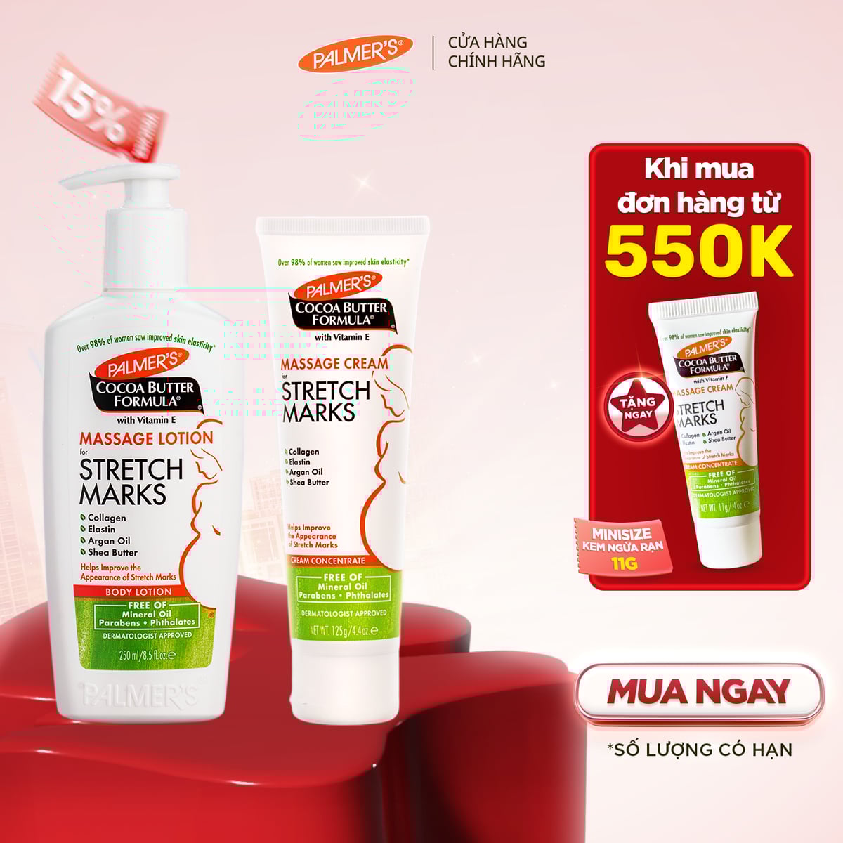 COMBO Ngăn ngừa rạn cho Đầu và Giữa thai kỳ Palmer