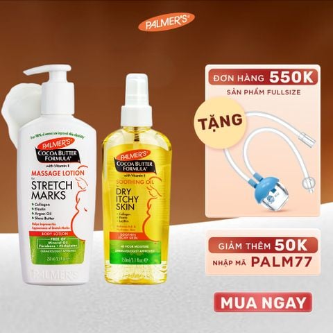 COMBO Ngừa rạn và Giảm khô ngứa Đầu thai kỳ Palmer's