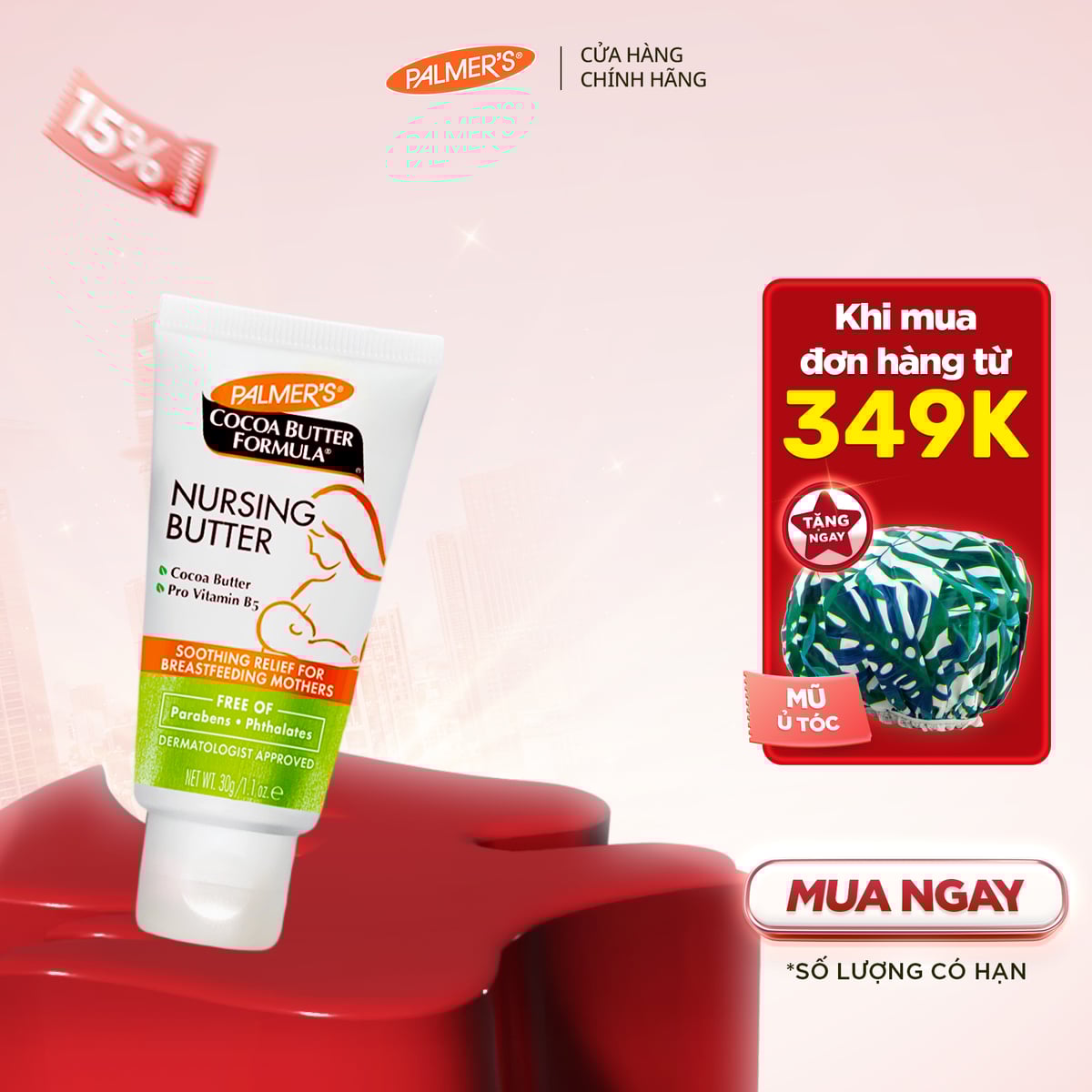 Kem dưỡng làm dịu da, cải thiện nứt da vùng đầu hoa Palmer