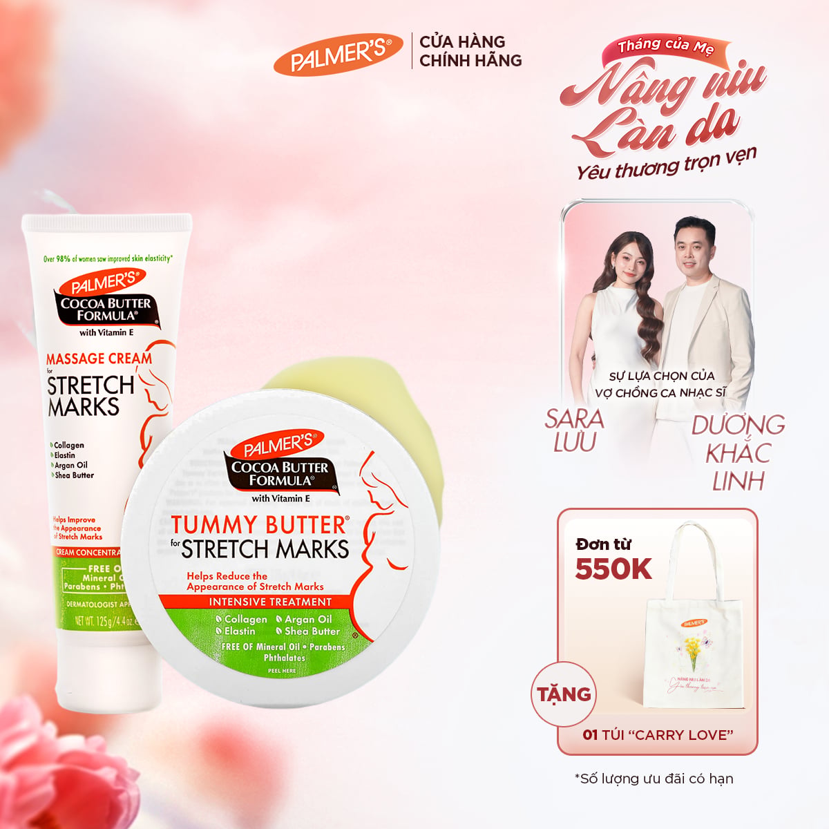 COMBO Ngăn ngừa rạn cho Giữa và Cuối thai kỳ Palmer