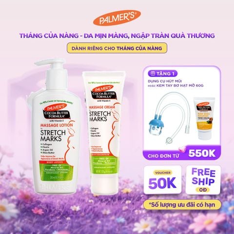 COMBO Ngăn ngừa rạn cho Đầu và Giữa thai kỳ Palmer's