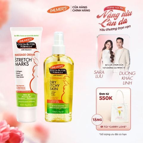 COMBO Ngừa rạn và Giảm khô ngứa Giữa thai kỳ Palmer's