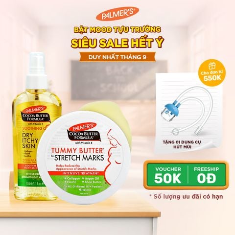 COMBO Ngừa rạn và Giảm khô ngứa Cuối thai kỳ Palmer's