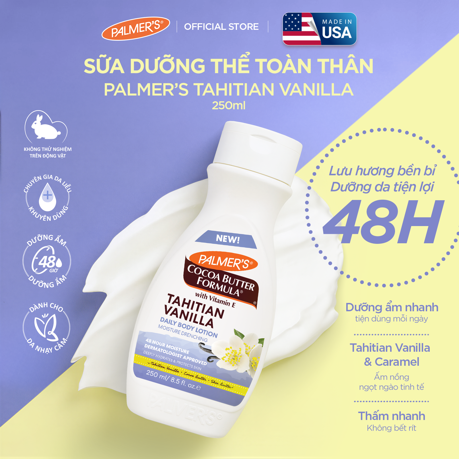 [Mới] Sữa Dưỡng Thể Toàn Thân Palmer's Tahitian Vanilla Lotion