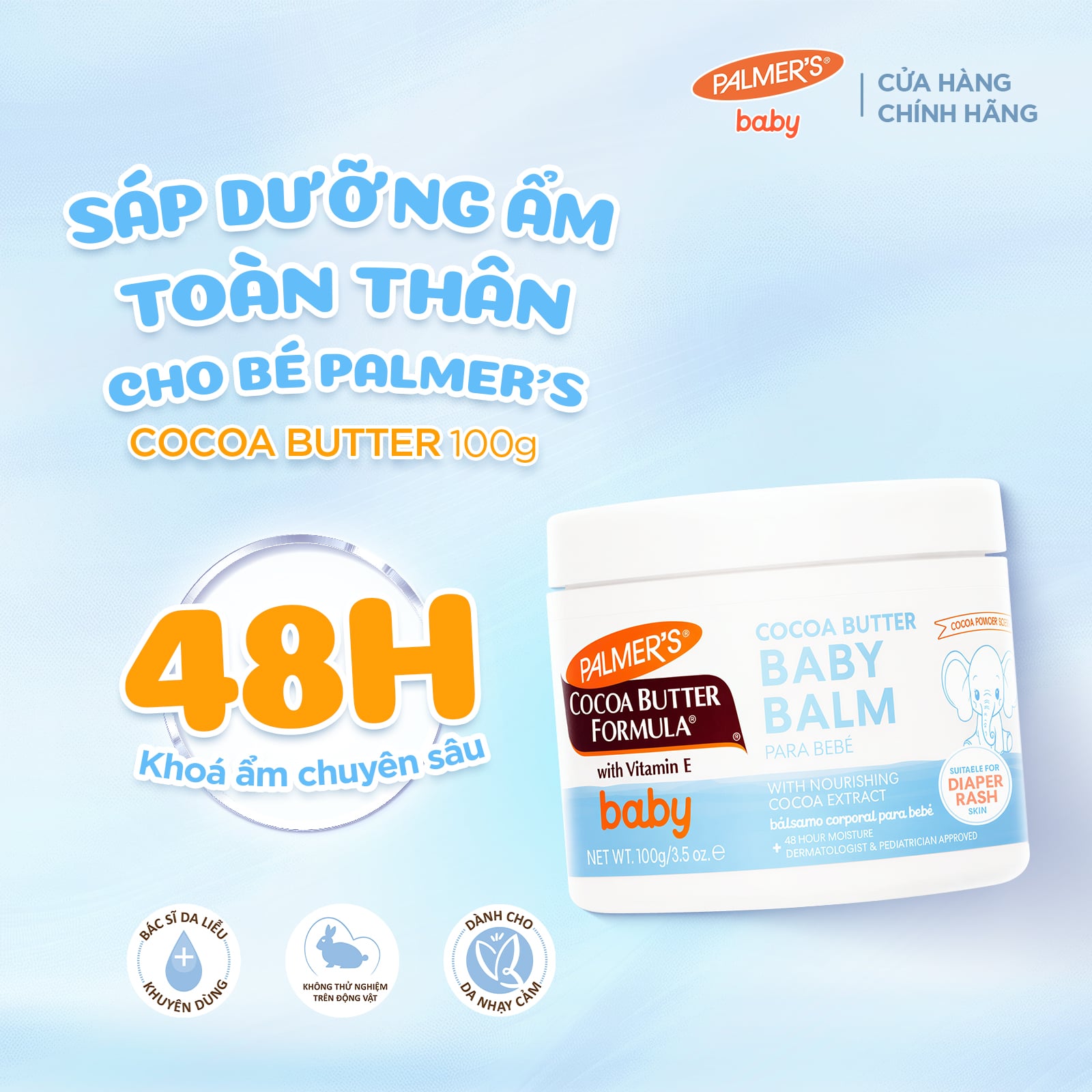 [Mới] Sáp Dưỡng Ẩm Toàn Thân Cho Bé Palmer's Cocoa Butter 100g