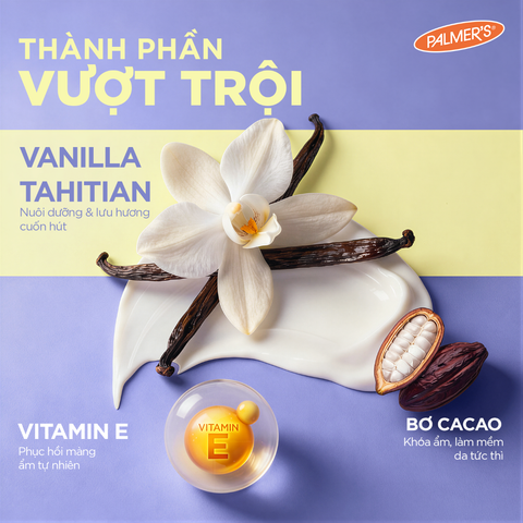 [Mới] Combo Trọn Bộ Dưỡng Thể Toàn Thân Palmer's Tahitian Vanilla (Dưỡng Thể + Kem Dưỡng 250g + Dầu 192ml)