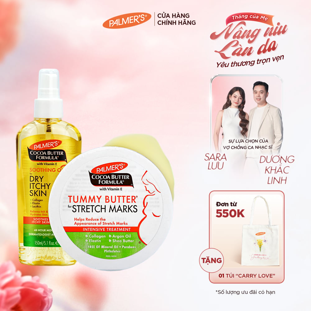 COMBO Ngừa rạn và Giảm khô ngứa Cuối thai kỳ Palmer