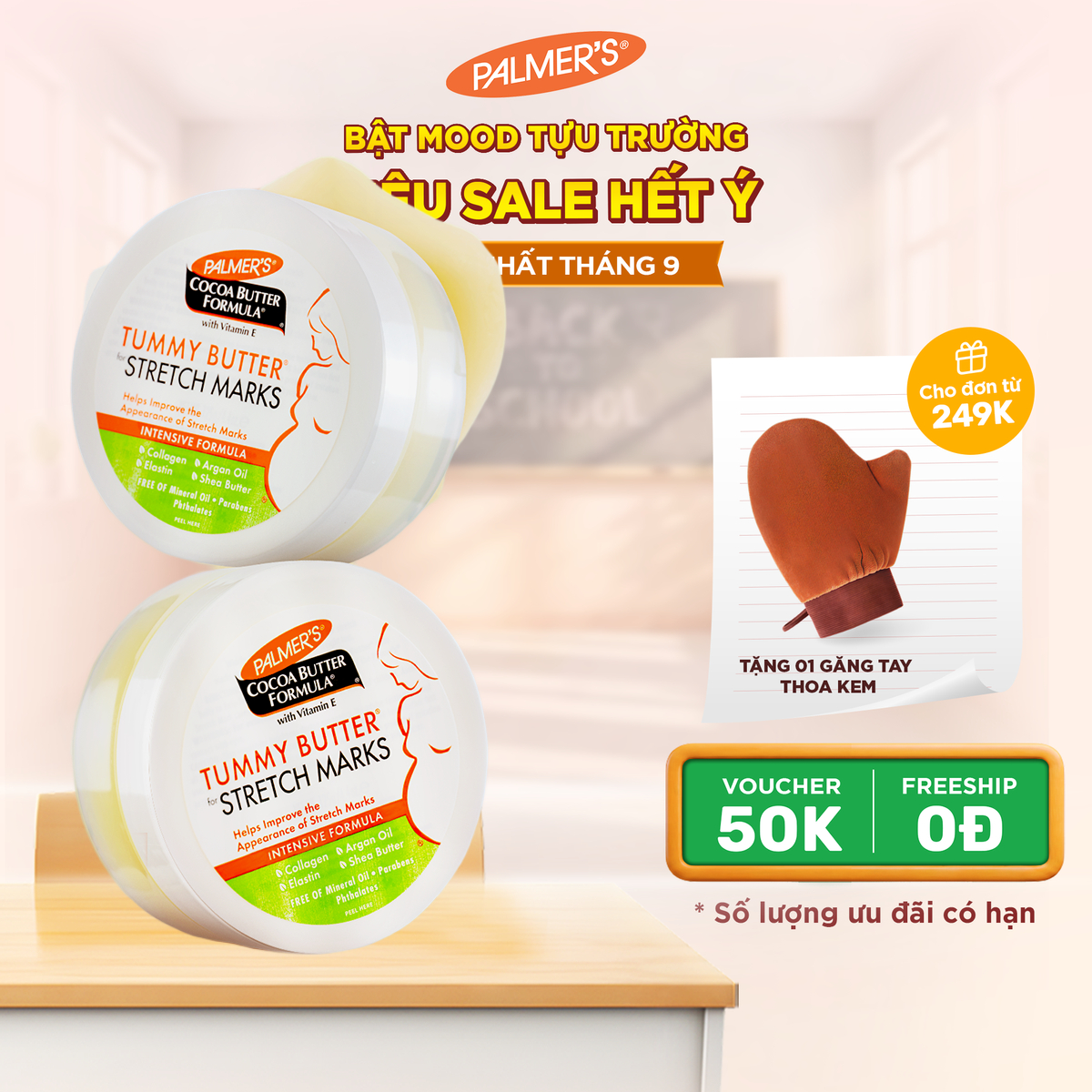 Bơ đậm đặc ngăn ngừa và hỗ trợ làm mờ rạn da cho mẹ bầu cuối thai kỳ và sau sinh Palmer's 125g