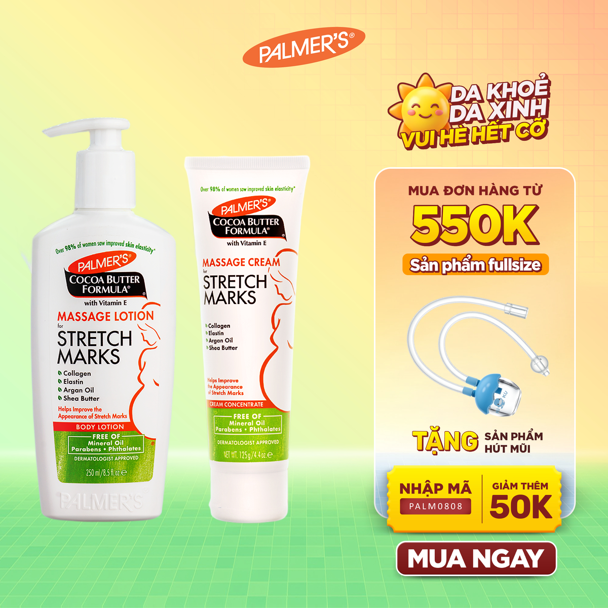 COMBO Ngăn ngừa rạn cho Đầu và Giữa thai kỳ Palmer's