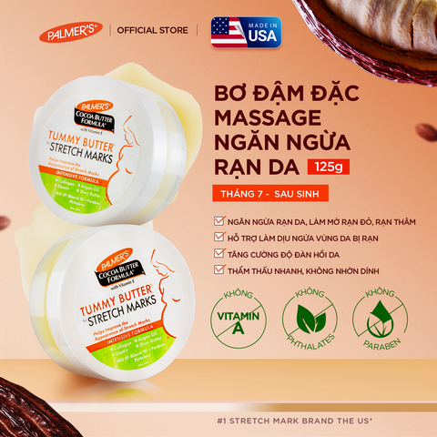 (HỘP BỊ Ố MÀU) Bơ đậm đặc ngăn ngừa và hỗ trợ làm mờ rạn da cho mẹ bầu cuối thai kỳ và sau sinh Palmer's 125g
