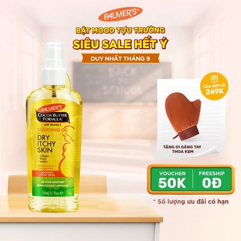 Dầu dưỡng da hỗ trợ giảm nhanh khô ngứa cho mẹ bầu Palmer's 150ml