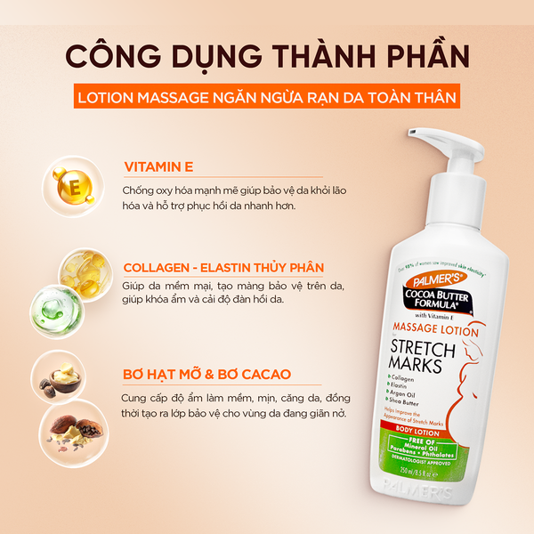 COMBO Ngăn ngừa rạn da toàn thai kỳ Palmer