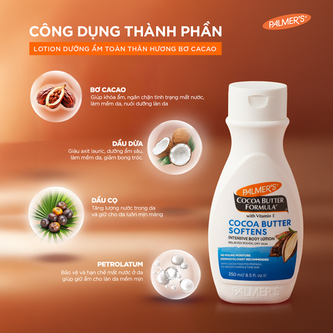 Sữa dưỡng ẩm sâu toàn thân hỗ trợ giảm khô nứt da hương Bơ Cacao Palmer's 250ml