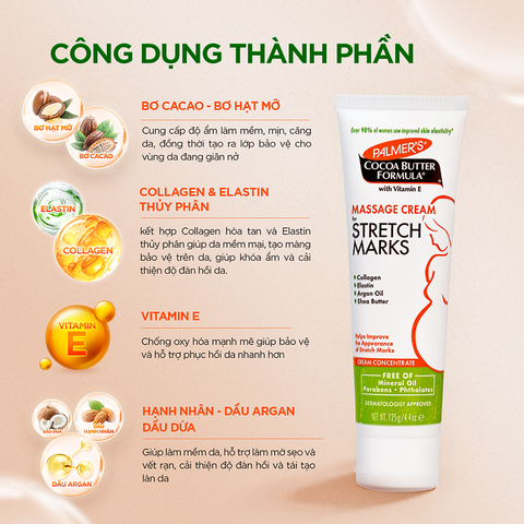 COMBO Ngăn ngừa rạn cho Đầu và Giữa thai kỳ Palmer's