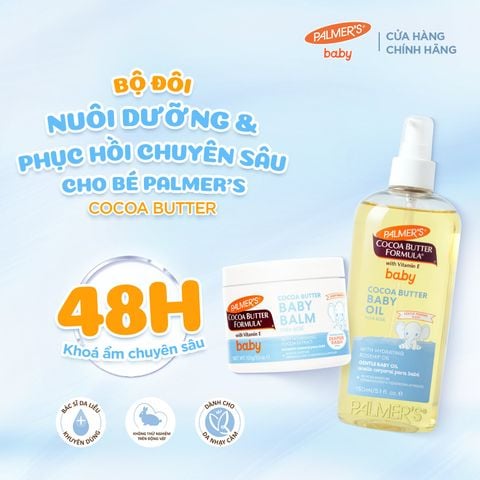 [Mới] Combo Nuôi Dưỡng & Phục Hồi Chuyên Sâu Cho Bé Palmer's Cocoa Butter (Dầu Dưỡng 150ml + Sáp Dưỡng 100g)
