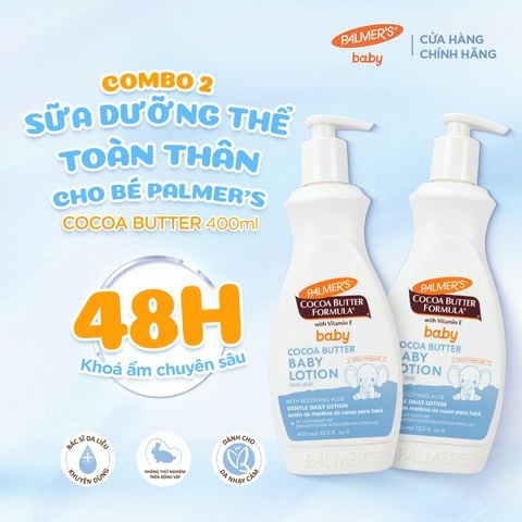 [Mới] Combo 2 Sữa Dưỡng Thể Toàn Thân Cho Bé Palmer's Cocoa Butter 400ml