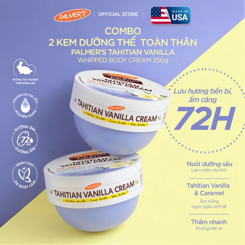 [Mới] Combo 2 Kem Dưỡng Thể Toàn Thân Palmer's Tahitian Vanilla Whipped Body Cream 250g